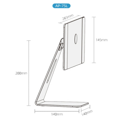 AP-7SL Rotatable Aluminum Alloy Magnetic Tablet Bracket(Silver) - Desktop Holder by PMC Jewellery | Online Shopping South Africa | PMC Jewellery