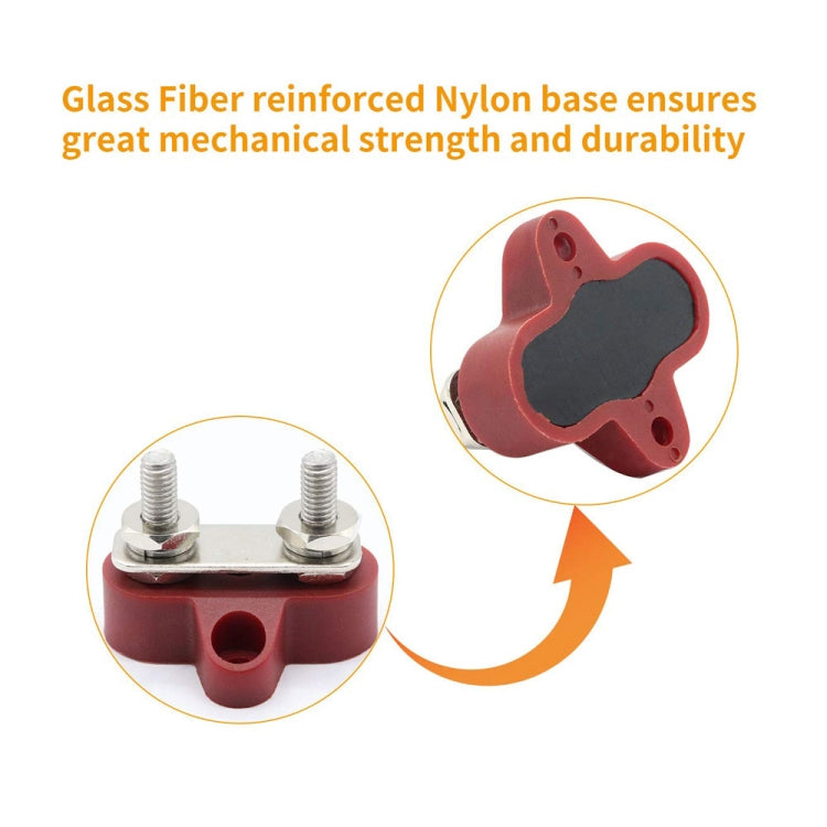 Double Terminal Block Spiral Fixed Wire Connector, Color: M6 Black - Booster Cable & Clip by PMC TechLife | Online Shopping South Africa | PMC TechLife