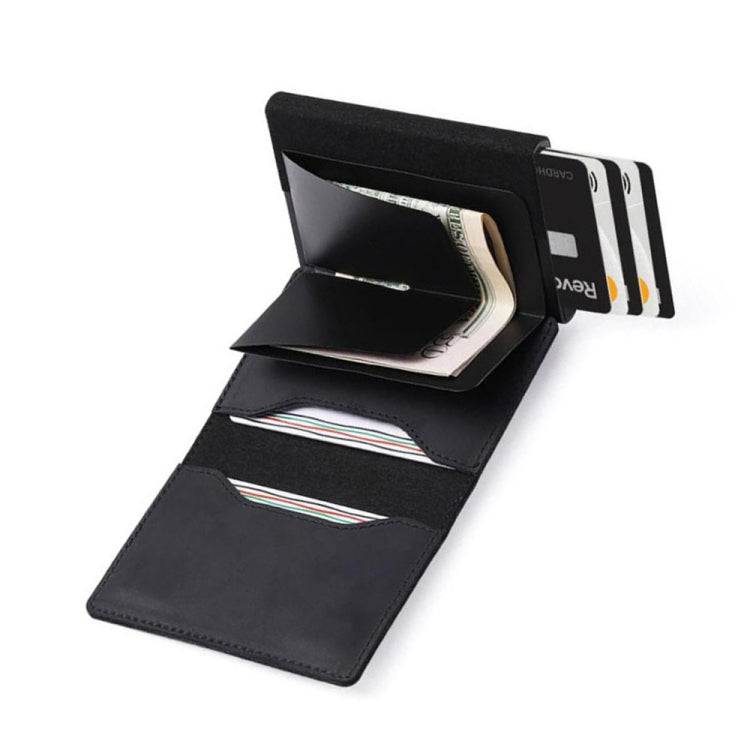 Anti-Theft Positioning Wallet Men Card Holder Mini Wallets For Airtag(Cowhide Carbon Fiber) - Wallet Series by PMC Jewellery | Online Shopping South Africa | PMC Jewellery