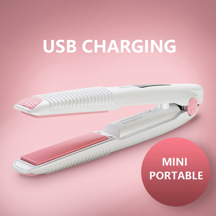 2 In 1 Electric Splint Hair Curling Wireless Hair Straightener(Pearl White) - Hair Curler by PMC Jewellery | Online Shopping South Africa | PMC Jewellery