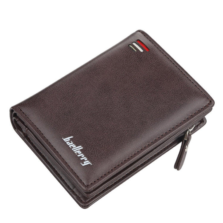 Baellerry D3216 Men Short Vertical Multi-Card Snap Coin Purse(Brown) - Wallets by Baellerry | Online Shopping South Africa | PMC TechLife | Buy Now Pay Later Mobicred