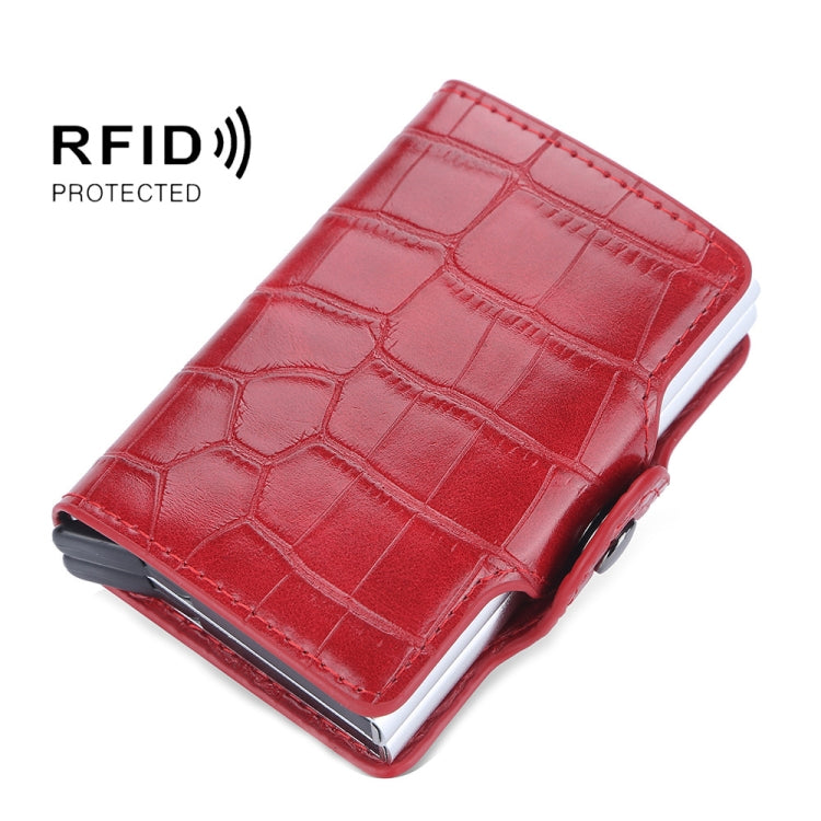 Baellerry K9171 RFID Anti-Magnetic Card Holder Crocodile Pattern Card Holder(Red) - Antimagnetic RFID Package by Baellerry | Online Shopping South Africa | PMC TechLife | Buy Now Pay Later Mobicred