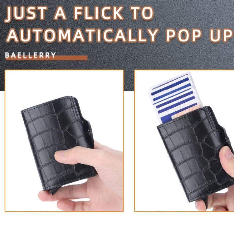 Baellerry K9171 RFID Anti-Magnetic Card Holder Crocodile Pattern Card Holder(Red) - Antimagnetic RFID Package by Baellerry | Online Shopping South Africa | PMC TechLife | Buy Now Pay Later Mobicred