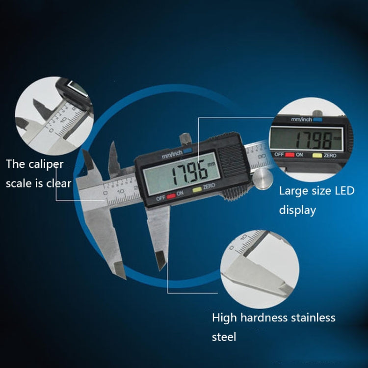 0-200mm Stainless Steel Electronic Digital Vernier Caliper - Measuring Tools by PMC TechLife | Online Shopping South Africa | PMC TechLife | Buy Now Pay Later Mobicred