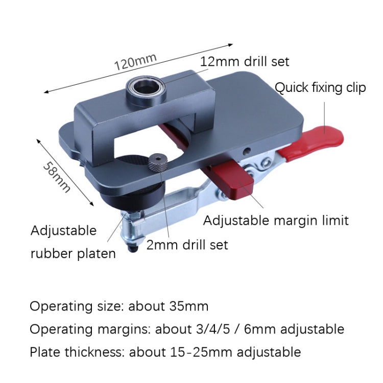 6 PCS / Set 35mm Hinge Open Hole Cabinet Door Plate Hinge Packed Locator - Others by PMC TechLife | Online Shopping South Africa | PMC TechLife
