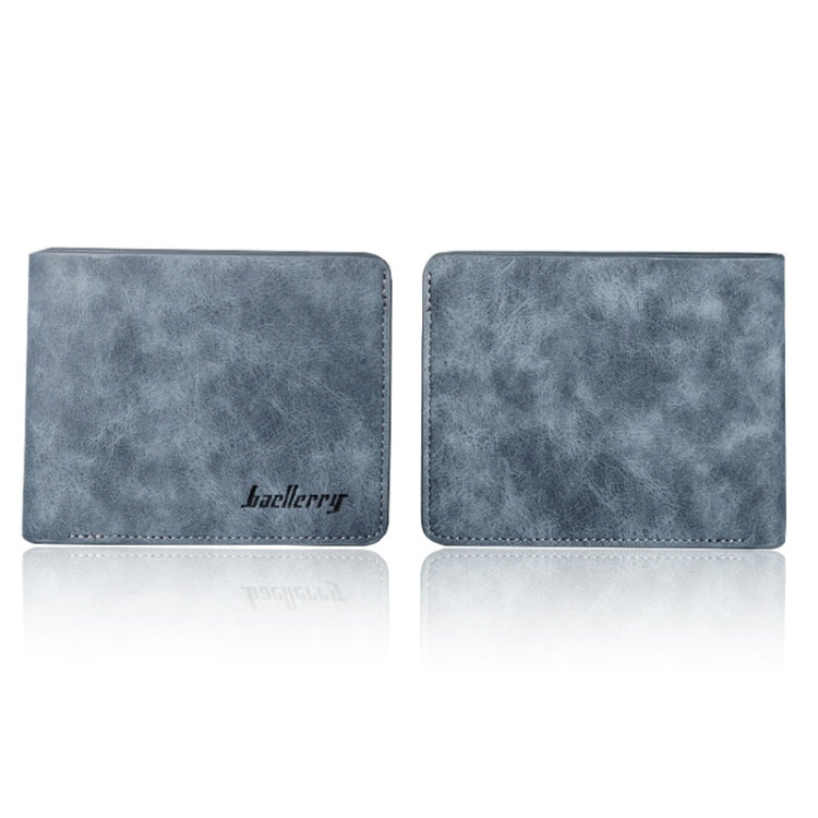 Baellerry BLR1152 Men Short Wallet Vintage Frosted Two Fold Wallet(Coffee Vertical) - Wallets by Baellerry | Online Shopping South Africa | PMC TechLife | Buy Now Pay Later Mobicred