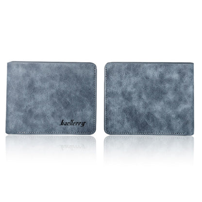 Baellerry BLR1152 Men Short Wallet Vintage Frosted Two Fold Wallet(Coffee Vertical) - Wallets by Baellerry | Online Shopping South Africa | PMC Jewellery