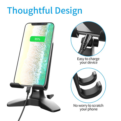 Portable Foldable Rotary Desktop Bracket Silicone Non-Slip Mobile Phone Bracket(Black) - Desktop Holder by PMC Jewellery | Online Shopping South Africa | PMC Jewellery