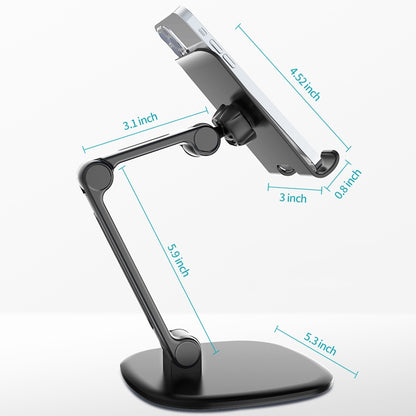 Desktop Folding Lazy Bracket Universal Magnetic Suction Mobile Phone Bracket(Black) - Desktop Holder by PMC Jewellery | Online Shopping South Africa | PMC Jewellery