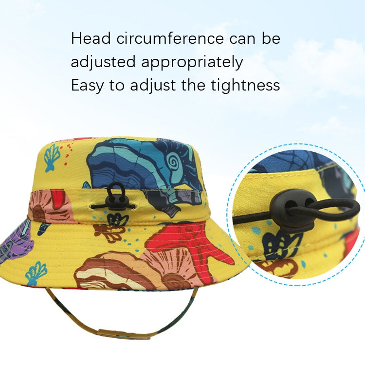 outfly Ocean-Style Child Sunscreen Fisherman Hat, Size: S 54-56cm(White Background Coconut Tree) - Peaked Cap by PMC Jewellery | Online Shopping South Africa | PMC Jewellery