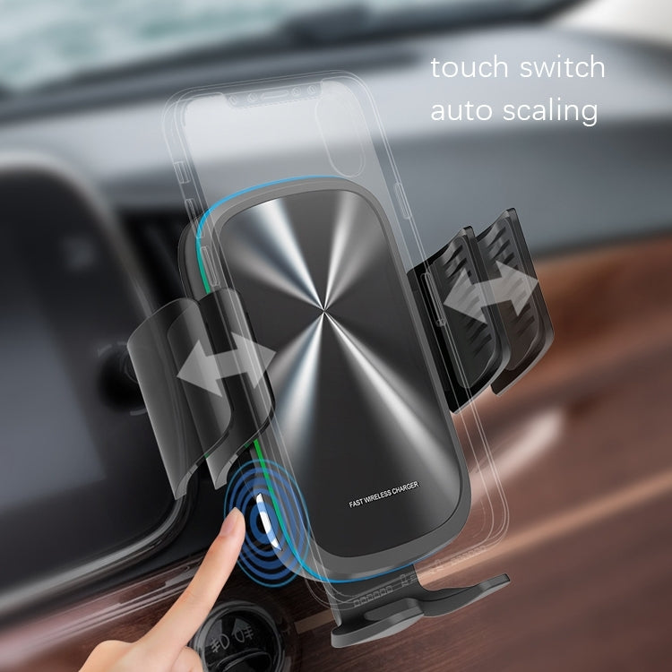 Car Outlet Wireless Charge Smart Sensing Open Mobile Phone Frame(Ordinary Mirror+Wire+Air Clip+Suction Cup Bracket) - Wireless Charger Holders by PMC Jewellery | Online Shopping South Africa | PMC Jewellery
