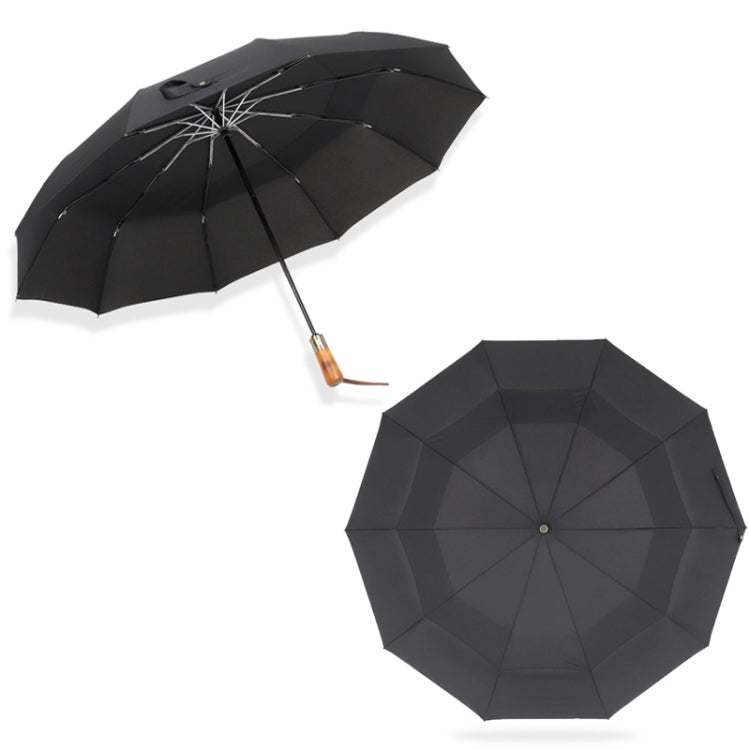 PARACHASE Ten-bone Double-layer Large Windproof Business Automatic Folding Umbrella(Black) - Umbrellas by PARACHASE | Online Shopping South Africa | PMC Jewellery | Buy Now Pay Later Mobicred