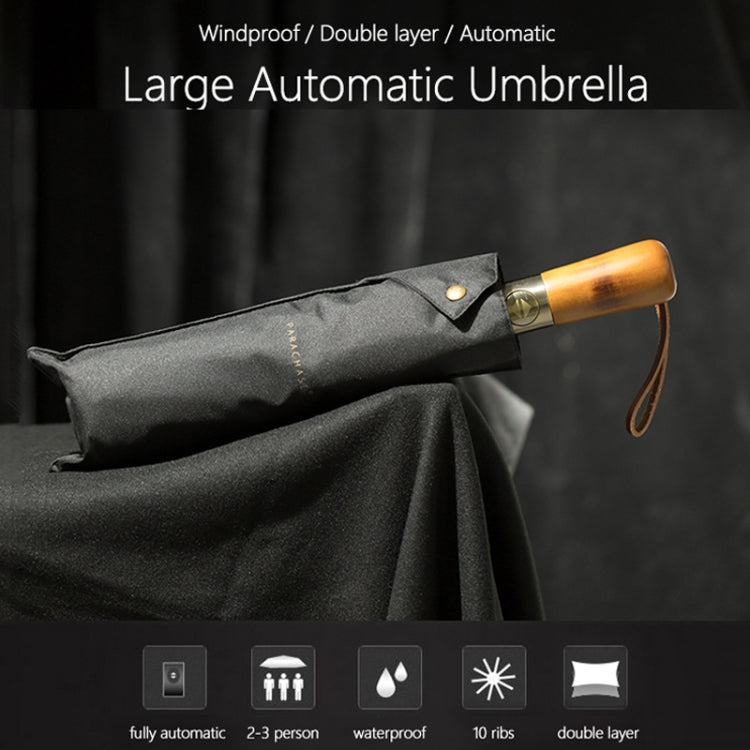 PARACHASE Ten-bone Double-layer Large Windproof Business Automatic Folding Umbrella(Grey) - Umbrellas by PARACHASE | Online Shopping South Africa | PMC Jewellery | Buy Now Pay Later Mobicred