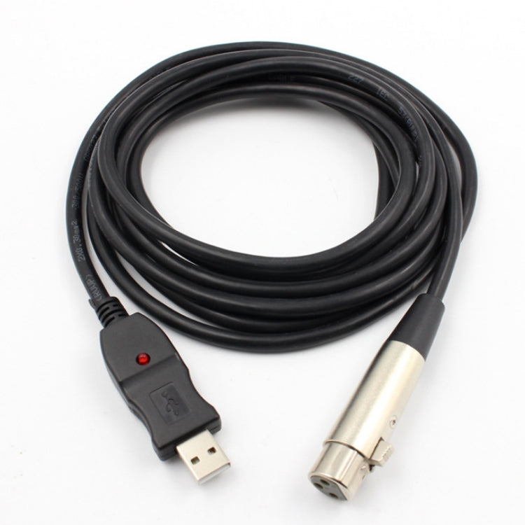 3m Microphone Connection Computer Cable USB To XLR(Black) - Microphone Audio Cable & Connector by PMC Jewellery | Online Shopping South Africa | PMC Jewellery