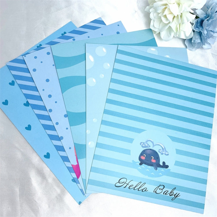 6 PCS / Set Pink and Blue Whale Baby Party Invitation Card(As Show) - Cards & Invitations by PMC Jewellery | Online Shopping South Africa | PMC Jewellery