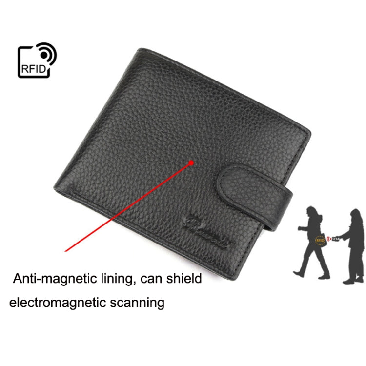 K-8006 Anti-Theft Brush RFID Men Wallet Short Strap Button Multi-Card Layer Men Wallet - Antimagnetic RFID Package by PMC Jewellery | Online Shopping South Africa | PMC Jewellery | Buy Now Pay Later Mobicred