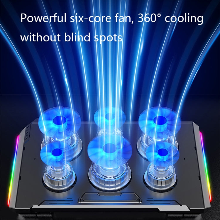 NUOXI Q9 RGB Lighting Effect Laptop Cooler(Black) - free shipping - PMC TechLife - Order now!