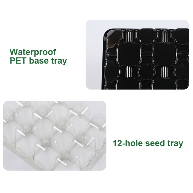 5 Set Plant Seed Starter Trays Kit,Seedling Tray Starter With Grow Light(Black) - Planting Bags by PMC Jewellery | Online Shopping South Africa | PMC Jewellery