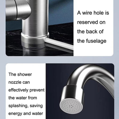 Household Kitchen Electric Hot Water Fauce EU Plug, Style: Stainless Steel Universal Pipe Type - Faucets & Accessories by PMC Jewellery | Online Shopping South Africa | PMC Jewellery