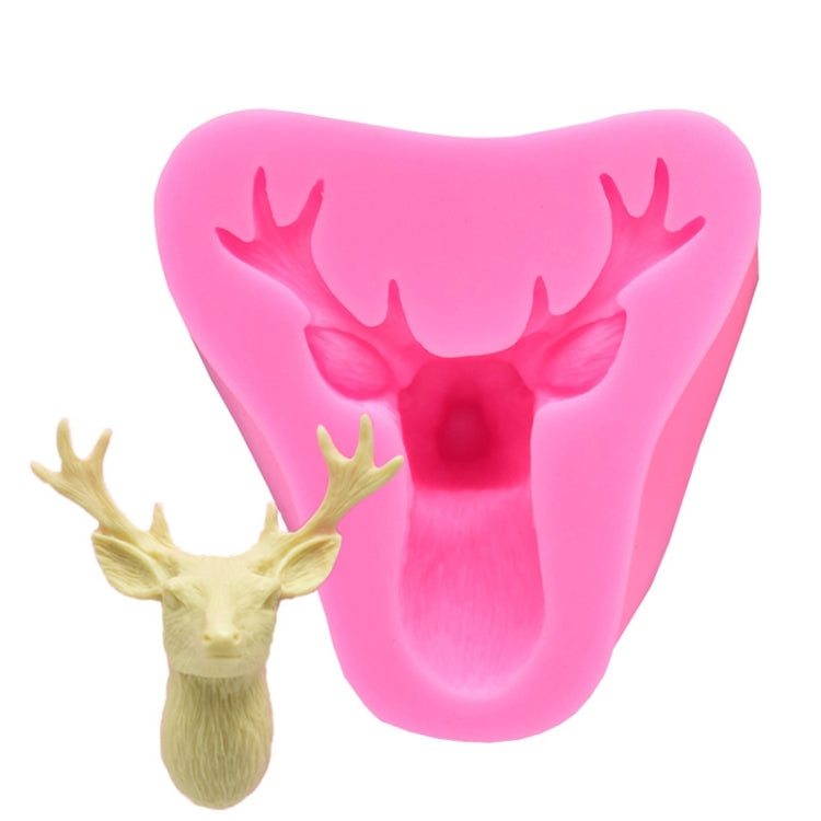 Deer Head Silicone Fondant Cake Mold(Pink) - Food Molds by PMC Jewellery | Online Shopping South Africa | PMC Jewellery