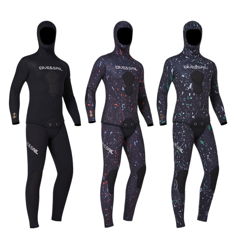 DIVE&SAIL 5mm Split Thick And Keep Warm Long Sleeves Hooded Diving Suit, Size: XL(Black) - Athletic Wear by DIVE&SAIL | Online Shopping South Africa | PMC Jewellery