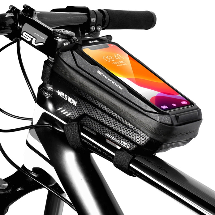 WILD MAN X2 1L Hard Shell EVA Bicycle Front Beam Bag(Black) - Bicycle Bags by WILD MAN | Online Shopping South Africa | PMC TechLife | Buy Now Pay Later Mobicred