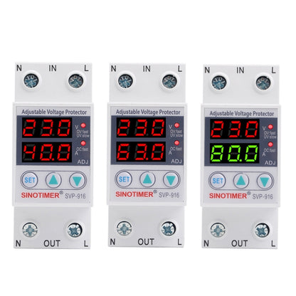 SINOTIMER SVP-916 Adjustable Self-resetting Over-voltage Under-voltage Protector, Current: 40A - Other Tester Tool by SINOTIMER | Online Shopping South Africa | PMC Jewellery | Buy Now Pay Later Mobicred