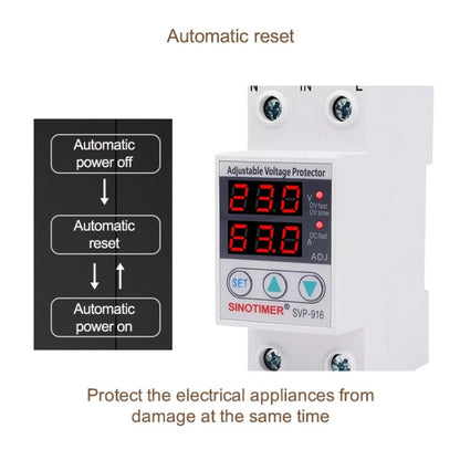 SINOTIMER SVP-916 Adjustable Self-resetting Over-voltage Under-voltage Protector, Current: 40A - Other Tester Tool by SINOTIMER | Online Shopping South Africa | PMC Jewellery | Buy Now Pay Later Mobicred