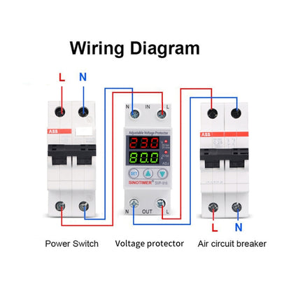 SINOTIMER SVP-916 Adjustable Self-resetting Over-voltage Under-voltage Protector, Current: 40A - Other Tester Tool by SINOTIMER | Online Shopping South Africa | PMC Jewellery | Buy Now Pay Later Mobicred