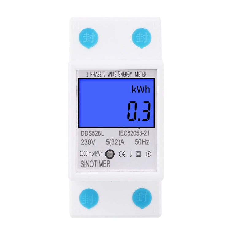 DDS528L Backlight Display Home Single-phase Rail Energy Meter 5-32A(230V 50Hz) - Current & Voltage Tester by SINOTIMER | Online Shopping South Africa | PMC TechLife | Buy Now Pay Later Mobicred