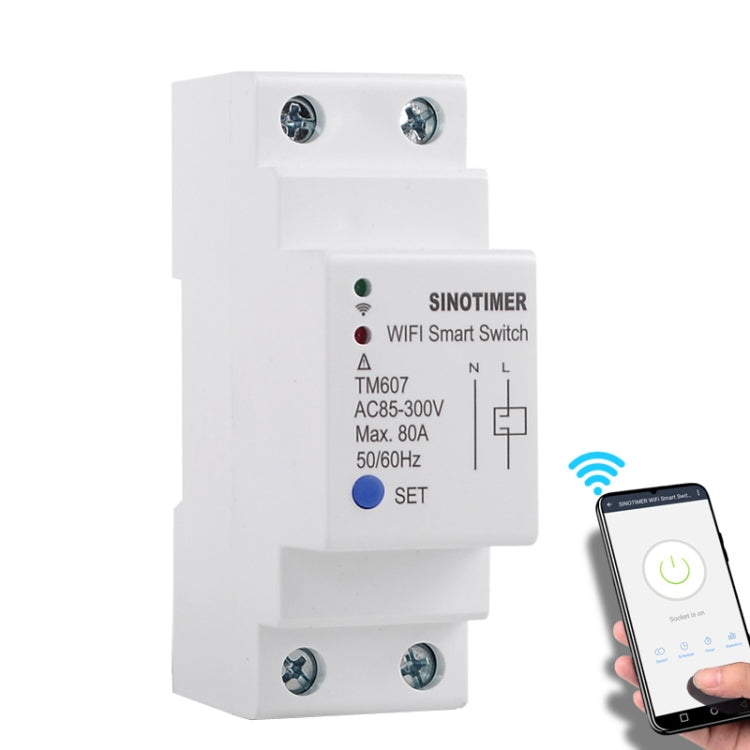 SINOTIMER TM607 Intelligent Wifi Timer Mobile App Home Rail Remote Control Time Switch 80A 85-300V - Other Tester Tool by SINOTIMER | Online Shopping South Africa | PMC Jewellery