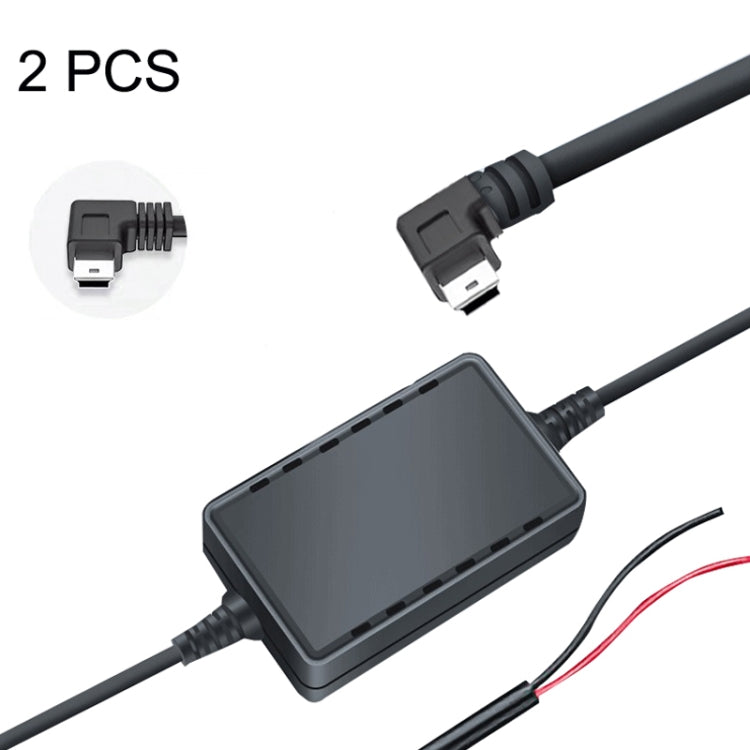 2 PCS USB Car Charge 12V To 5V Navigation Instrument Reduction Line(Mini Left Bend) - DIY Modified Charger by PMC Jewellery | Online Shopping South Africa | PMC Jewellery