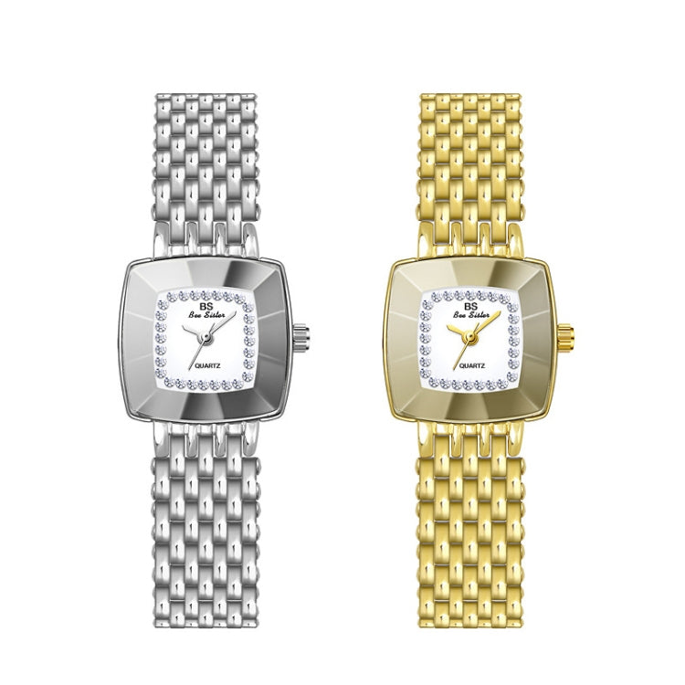 BS Bee Sister  FA1197  Square Dial Stainless Steel Strap Ladies Simple Watch(Gold) - Alloy Watches by BS Bee Sister | Online Shopping South Africa | PMC Jewellery | Buy Now Pay Later Mobicred