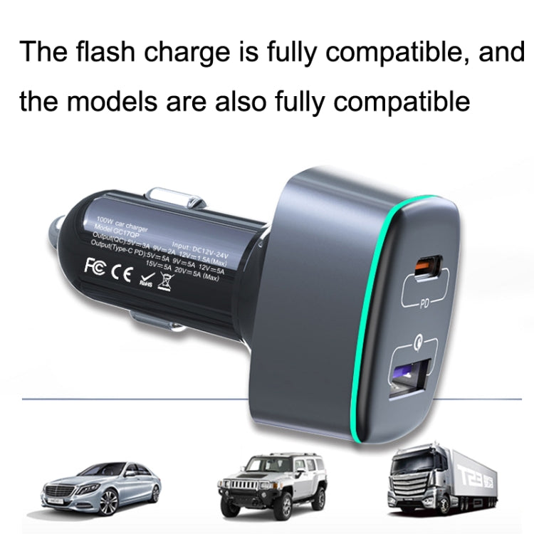 GC-17 100W High-power Car Charger 2 In 1 Cigarette Lighter - Car Charger by PMC Jewellery | Online Shopping South Africa | PMC Jewellery