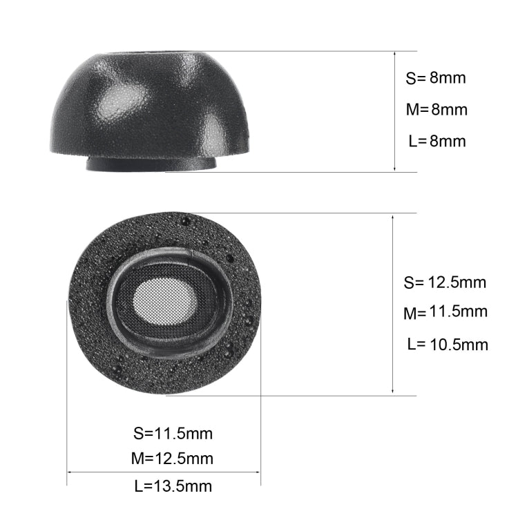2 PCS Earbuds Memory Foam Ear Caps For TWS Airpods Pro,Size:  Large Black - Anti-dust & Ear Caps by PMC TechLife | Online Shopping South Africa | PMC TechLife