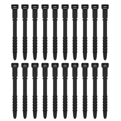 3 Sets 20pcs/Set  Fishbone Silicone Cable Tie Cable Organizer Winder, Color: Black - Cable Organizer by PMC Jewellery | Online Shopping South Africa | PMC Jewellery