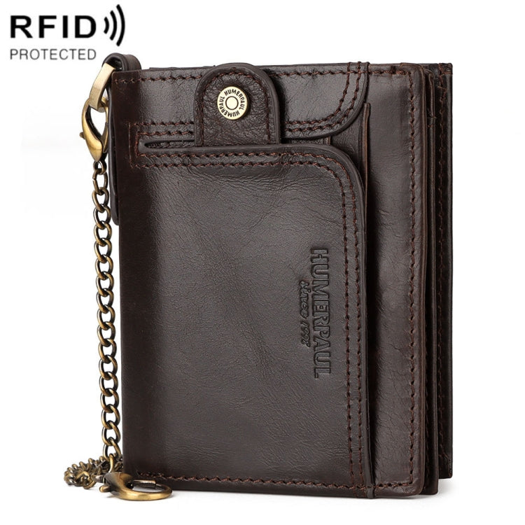 HUMERPAUL BP950 RFID Anti-Magnetic Men Wallet Large Capacity Multi-Card Solt Pocket(Brown) - free shipping - PMC TechLife - Order now!