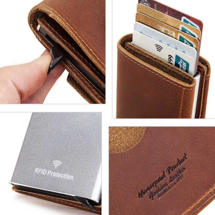HUMERPAUL BP906 Credit Card Cover RFID Anti-Theft Brush Card Bag(Brown) - free shipping - PMC TechLife - Order now!