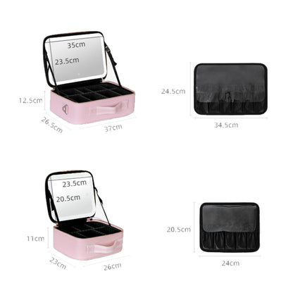NICELAND TM1060 Large Capacity With Lamp Makeup Bag Portable, Color: Small Black - Storage Boxes by NICELAND | Online Shopping South Africa | PMC Jewellery