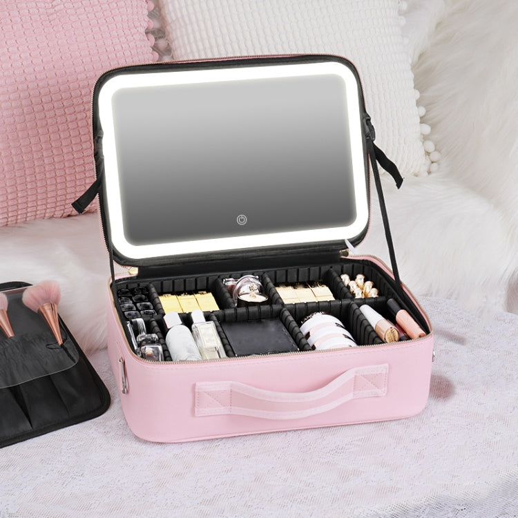 NICELAND TM1060 Large Capacity With Lamp Makeup Bag Portable, Color: Large Pink - Storage Boxes by NICELAND | Online Shopping South Africa | PMC Jewellery