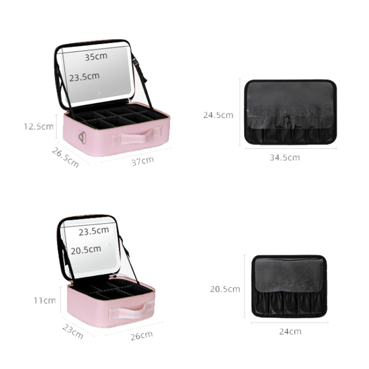 NICELAND TM1060 Large Capacity With Lamp Makeup Bag Portable, Color: Large Pink - Storage Boxes by NICELAND | Online Shopping South Africa | PMC Jewellery