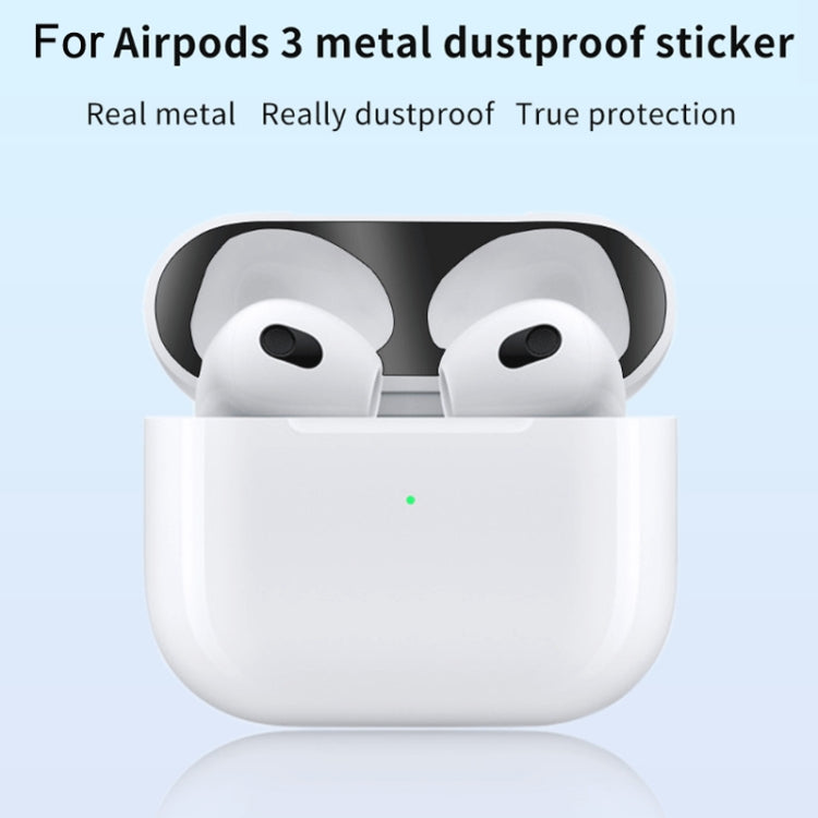 2 PCS Headphone Inner Cover Sticker Dustproof Protective Film For Airpods 3(Gold) - Protective Sticker by PMC Jewellery | Online Shopping South Africa | PMC Jewellery