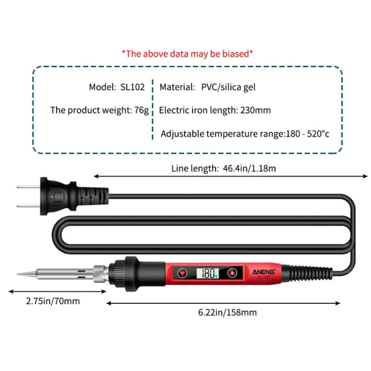 ANENG SL102 24pcs/set Digital Thermostat Household Constant Temperature Soldering Iron Set 60W Internal Heat Welding Tool Kit(EU Plug) - Electric Soldering Iron by ANENG | Online Shopping South Africa | PMC Jewellery | Buy Now Pay Later Mobicred