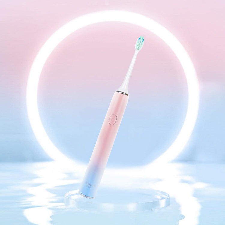 Boorui BR-X7 Smart USB Electric Adults Toothbrush Gradient Oral Hygiene Ultrasonic Toothbrush(Pink) - Toothbrushes by Boorui | Online Shopping South Africa | PMC Jewellery | Buy Now Pay Later Mobicred