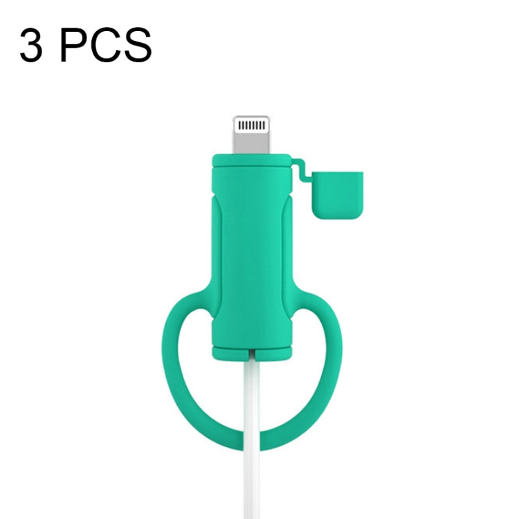 3 PCS Soft Washable Data Cable Silicone Case For Apple, Spec: 8 Pin (Mint Green) - Cable Organizer by PMC Jewellery | Online Shopping South Africa | PMC Jewellery