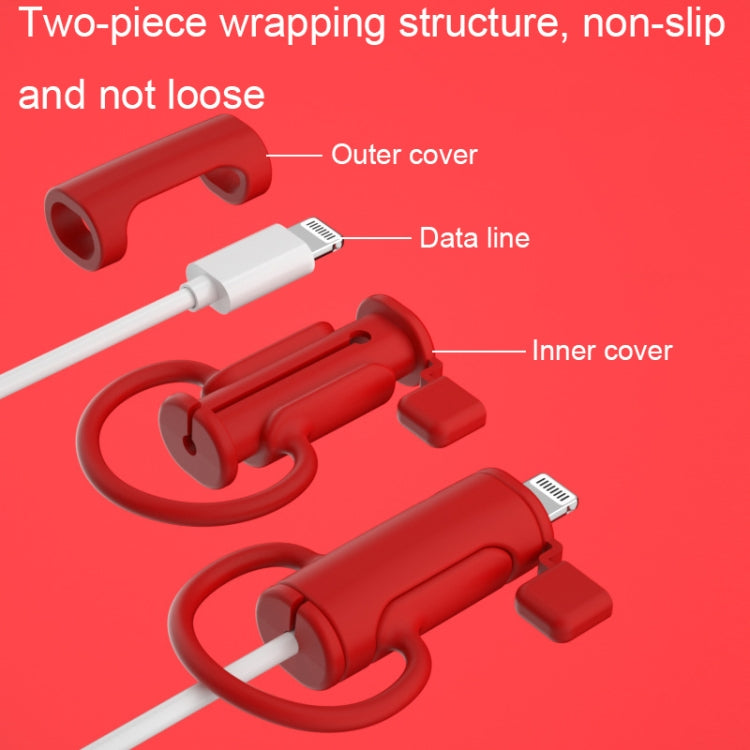 3 PCS Soft Washable Data Cable Silicone Case For Apple, Spec: Type-C (White) - Cable Organizer by PMC TechLife | Online Shopping South Africa | PMC TechLife