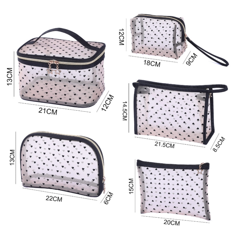 Flocking Love Mesh Portable Cosmetic Bag, Style: Briefcase - Storage Boxes by PMC Jewellery | Online Shopping South Africa | PMC Jewellery