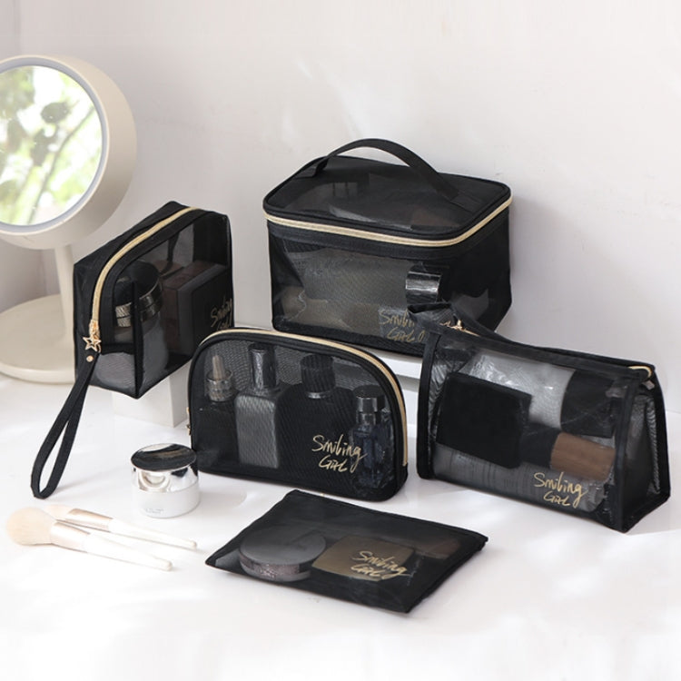 Travel Large Capacity Transparent Mesh Cosmetic Bag, Style: Square - Storage Boxes by PMC Jewellery | Online Shopping South Africa | PMC Jewellery