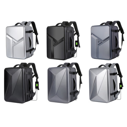 Large-capacity Waterproof Expandable Hard Shell Backpack with USB Charging Hole(161 Light Grey) - Backpack by PMC Jewellery | Online Shopping South Africa | PMC Jewellery