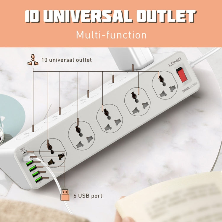 LDNIO SC10610 30W 10+6 Ports Multifunctional Travel Home Office Fast Charging Socket, Spec: EU Plug - Extension Socket by LDNIO | Online Shopping South Africa | PMC Jewellery